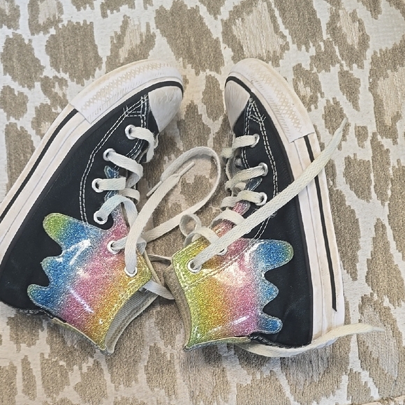 Converse Black High-Top Sneakers with Rubber Toe Cap - Picture 6 of 8